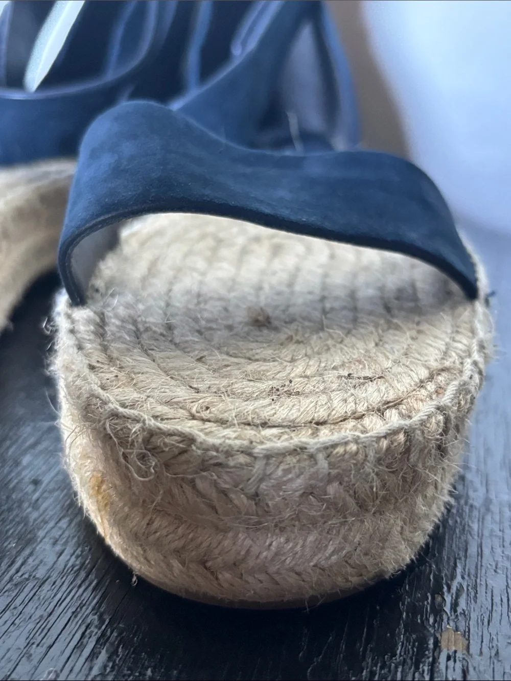 Anthropologie Splendid Jensen Navy Suede Espadrilles Size 9